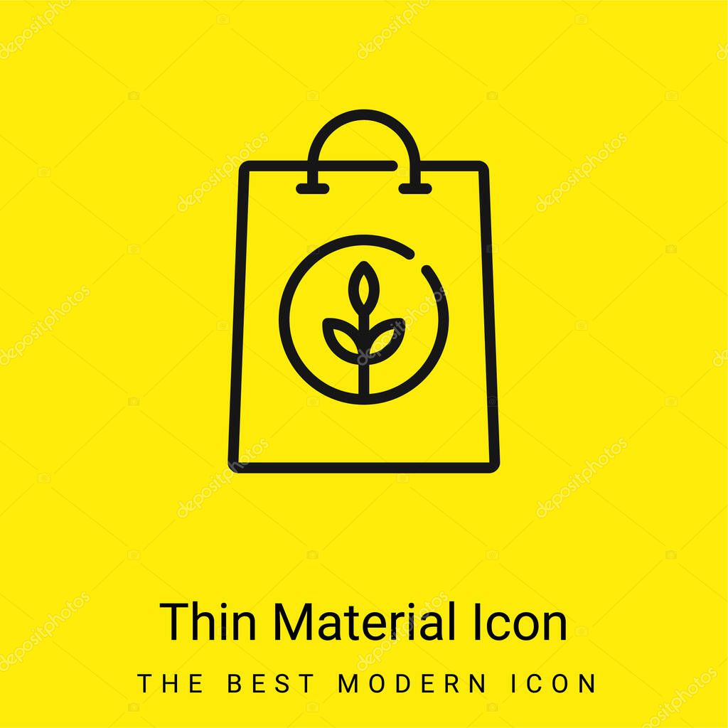 Bag minimal bright yellow material icon