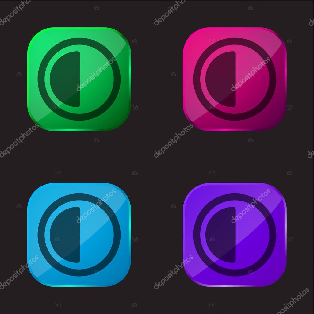 30 Minutes four color glass button icon