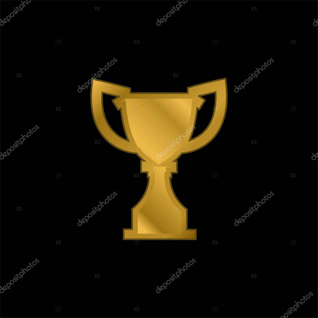 Award Trophy Silhouette gold plated metalic icon or logo vector