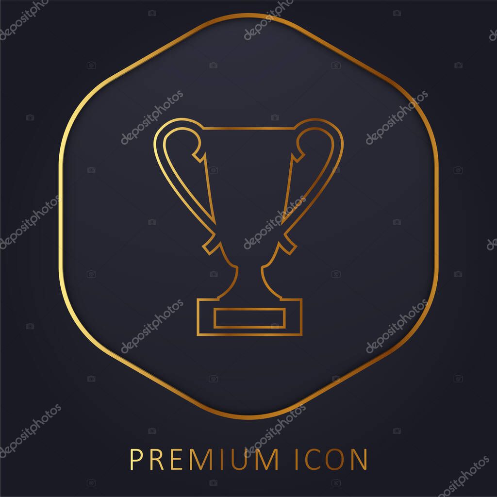 Award Trophy golden line premium logo or icon