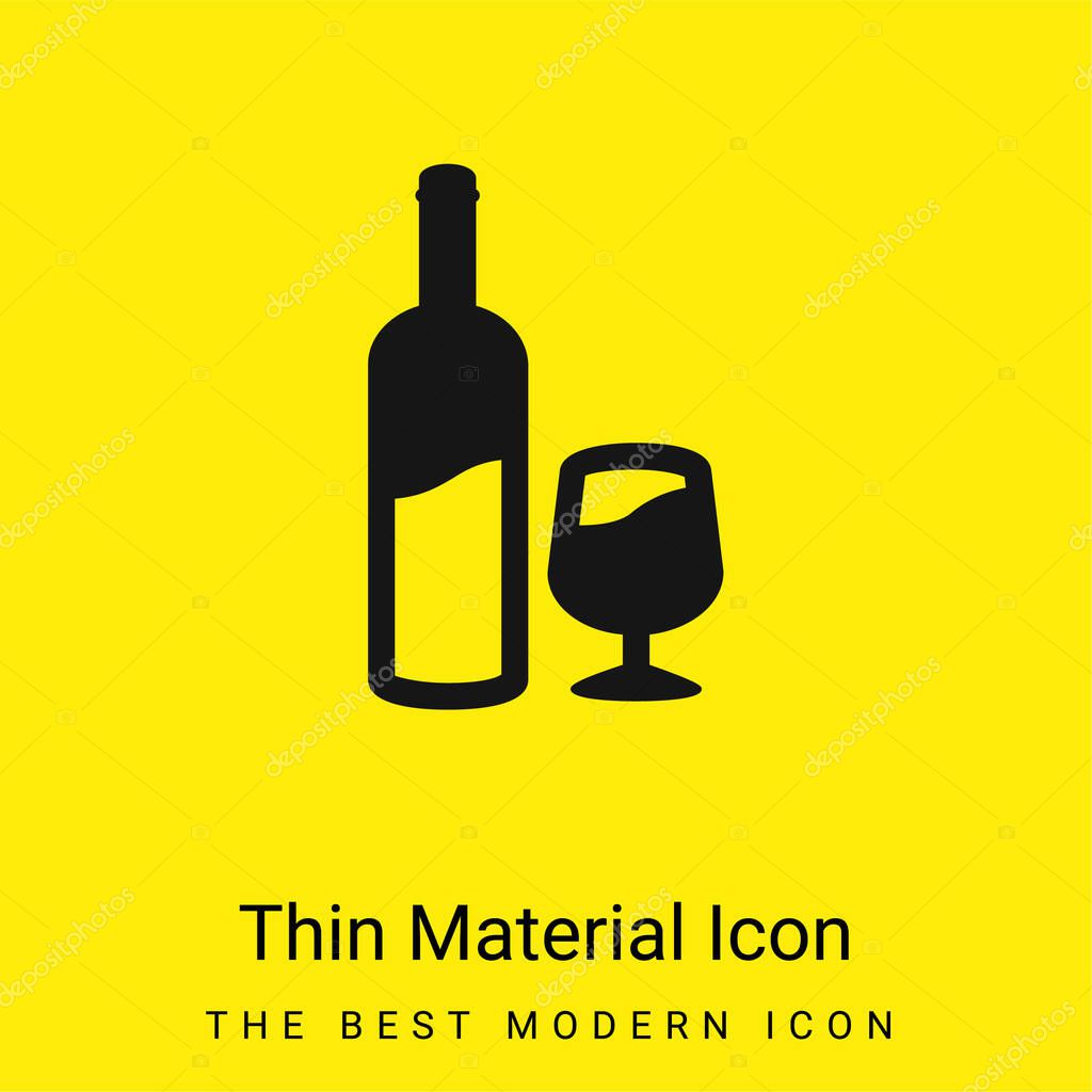 Bottle And Glass Of Wine minimal bright yellow material icon