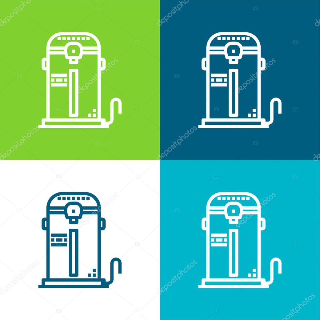 Boiler Flat four color minimal icon set