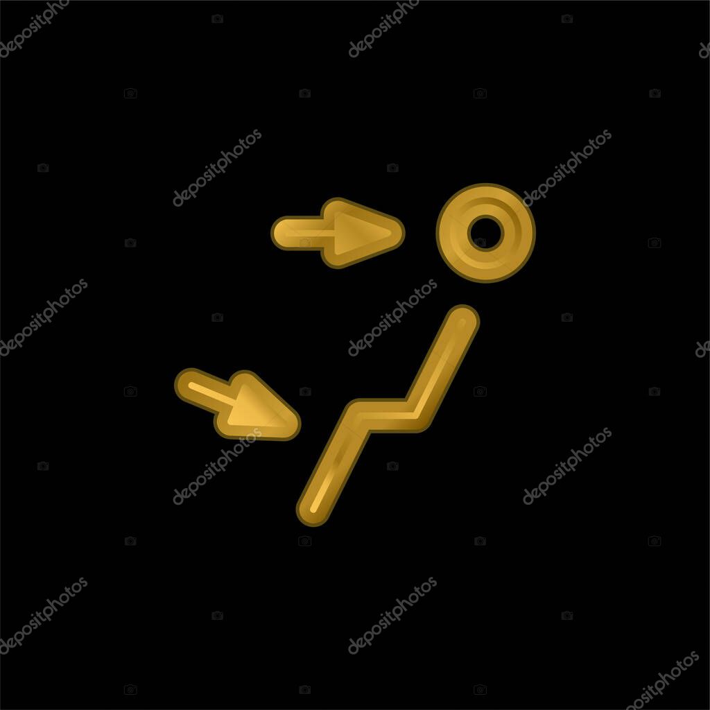 Air Outlet gold plated metalic icon or logo vector