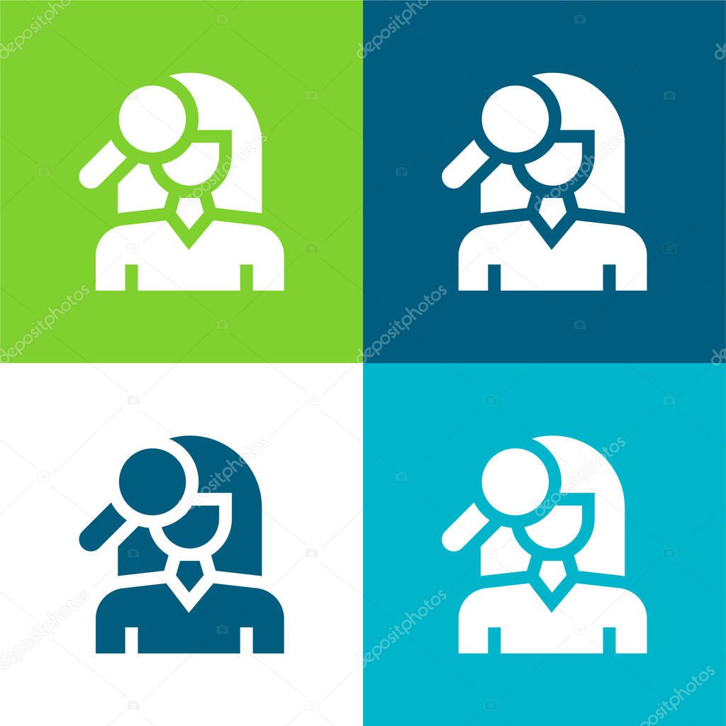 Blemishes Flat four color minimal icon set