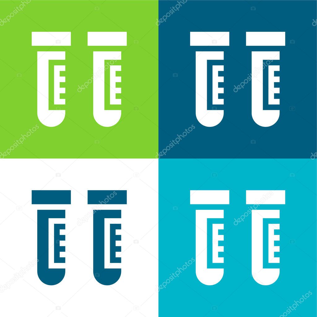 Blood Sample Flat four color minimal icon set