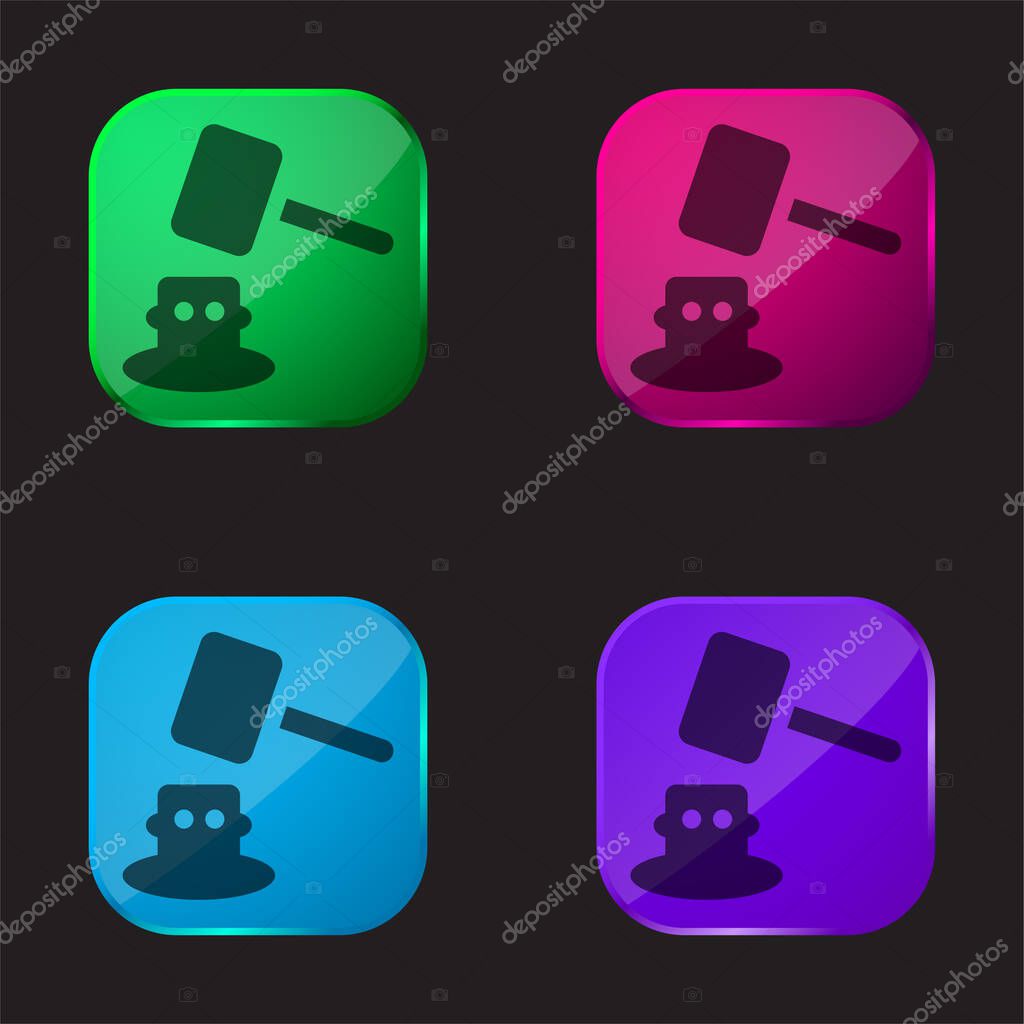 Amusement Park four color glass button icon