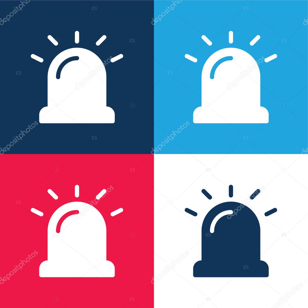 Alarm blue and red four color minimal icon set