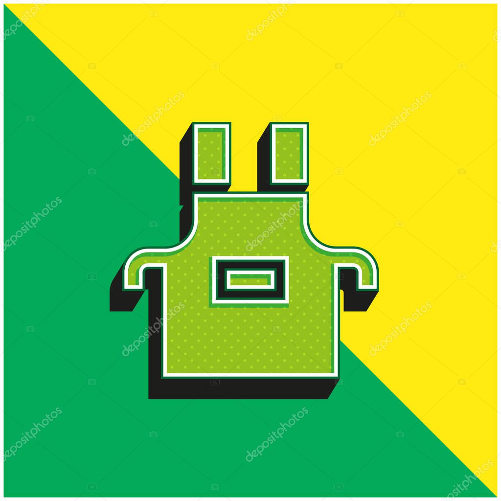 Apron Green and yellow modern 3d vector icon logo