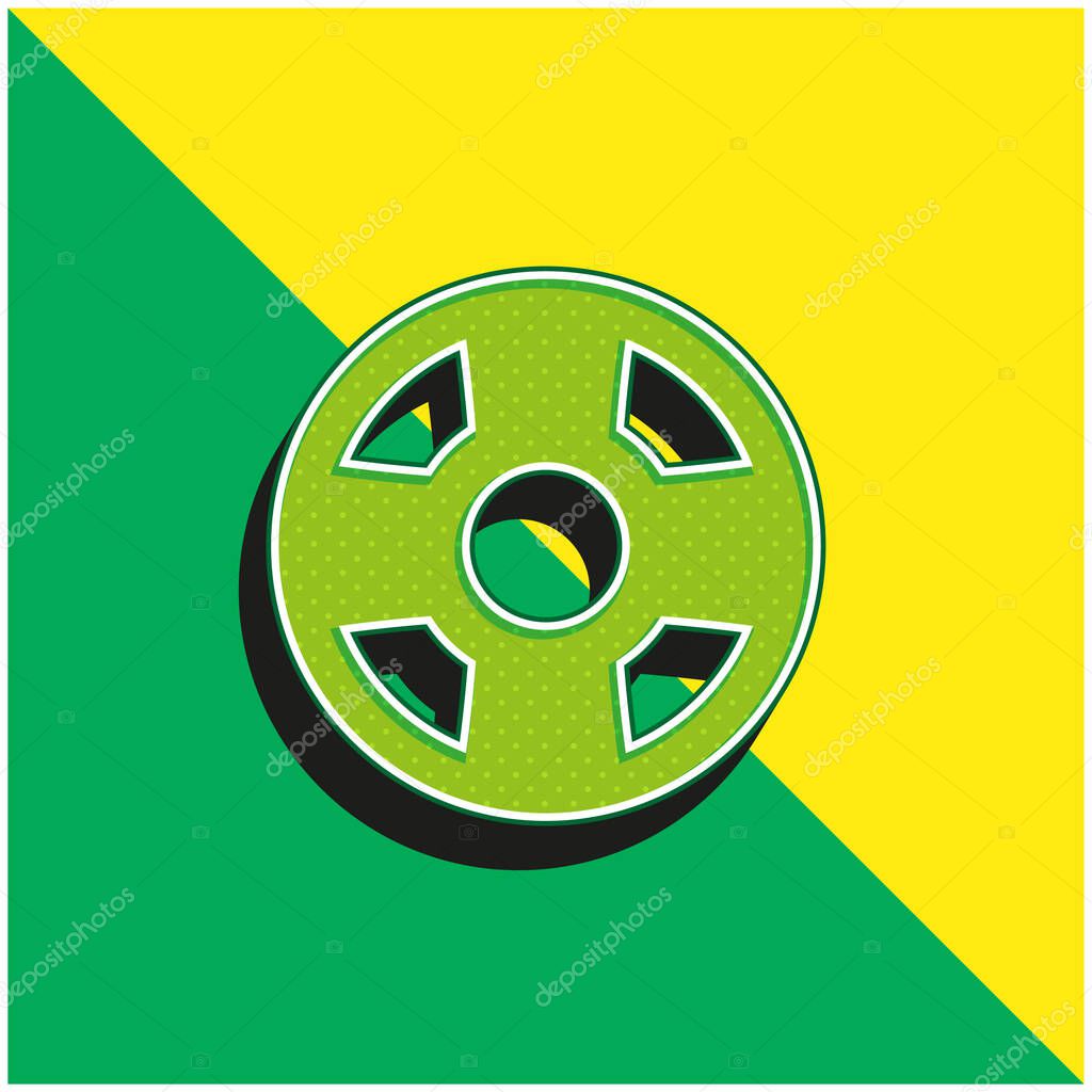 Beach Float Green and yellow modern 3d vector icon logo