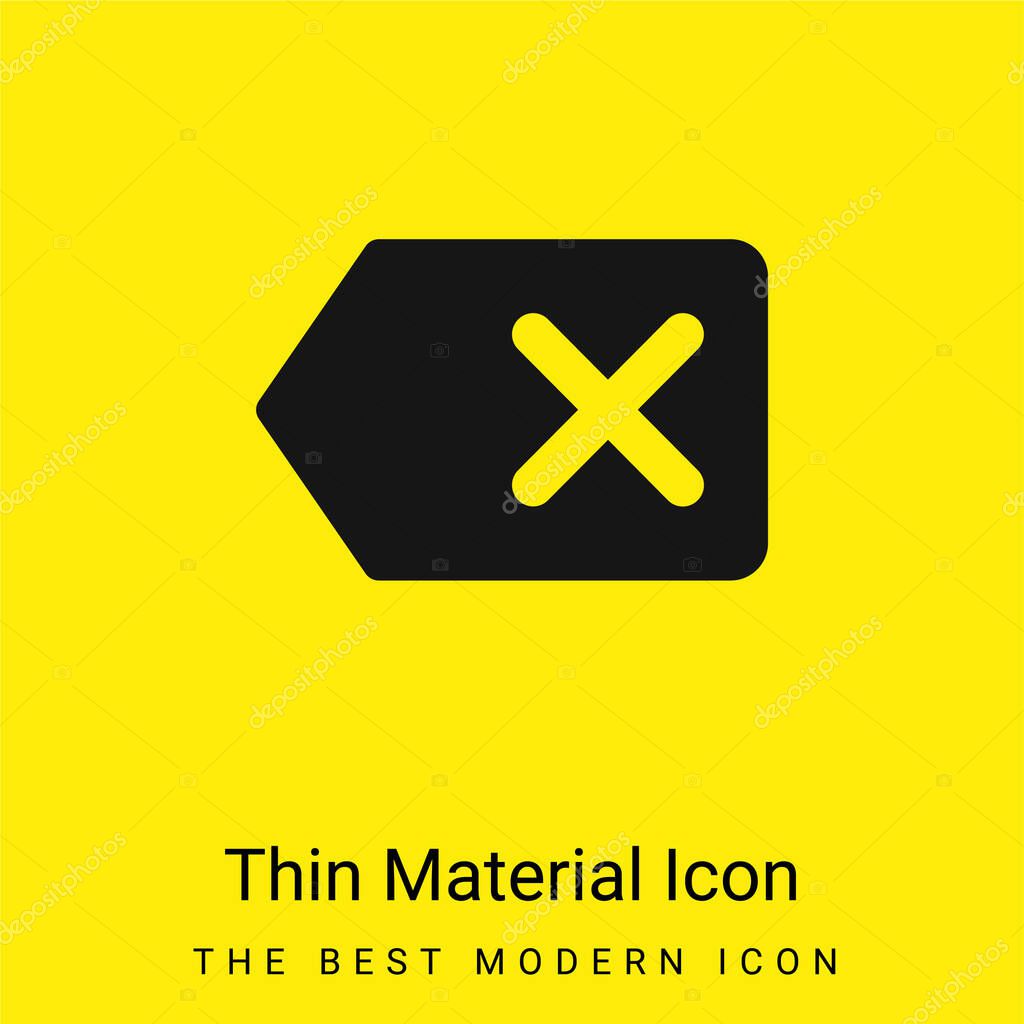 Backspace minimal bright yellow material icon