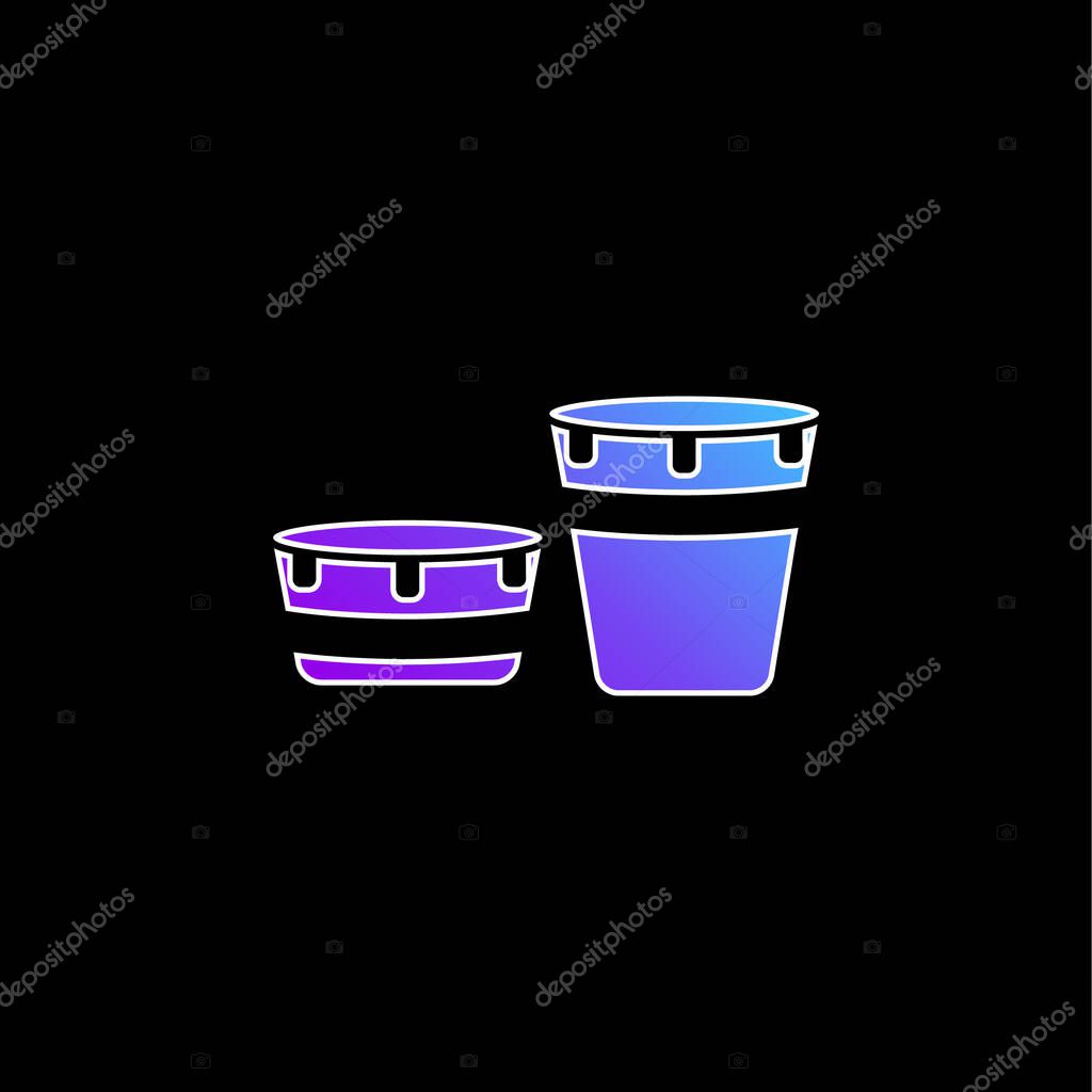 African Drum Set With Design blue gradient vector icon