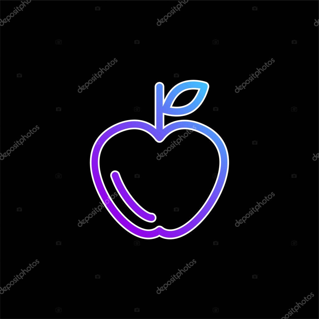 Apple Outline blue gradient vector icon