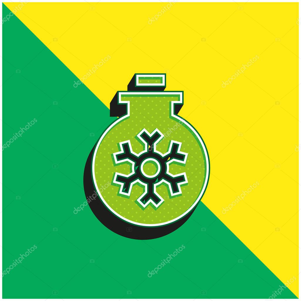 Bauble Green and yellow modern 3d vector icon logo
