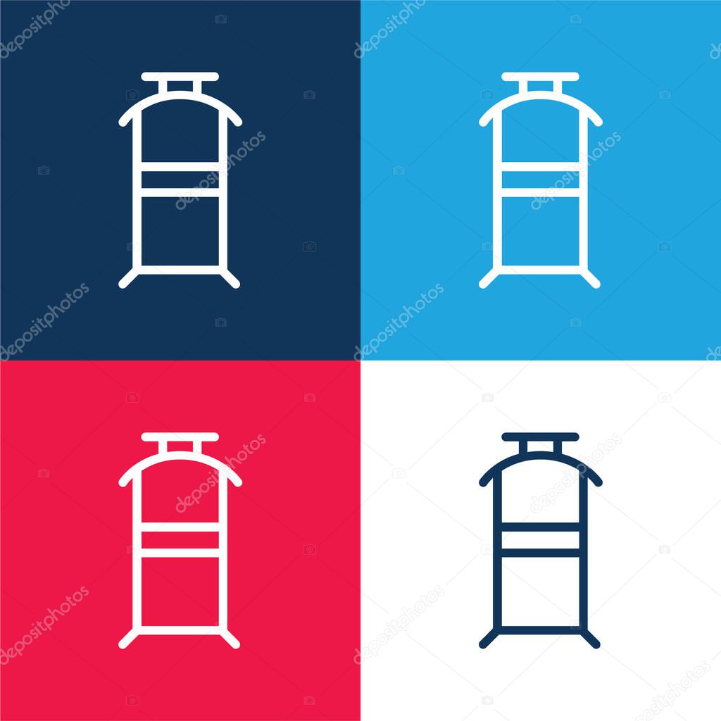 Bedroom Hanger For Clothes blue and red four color minimal icon set