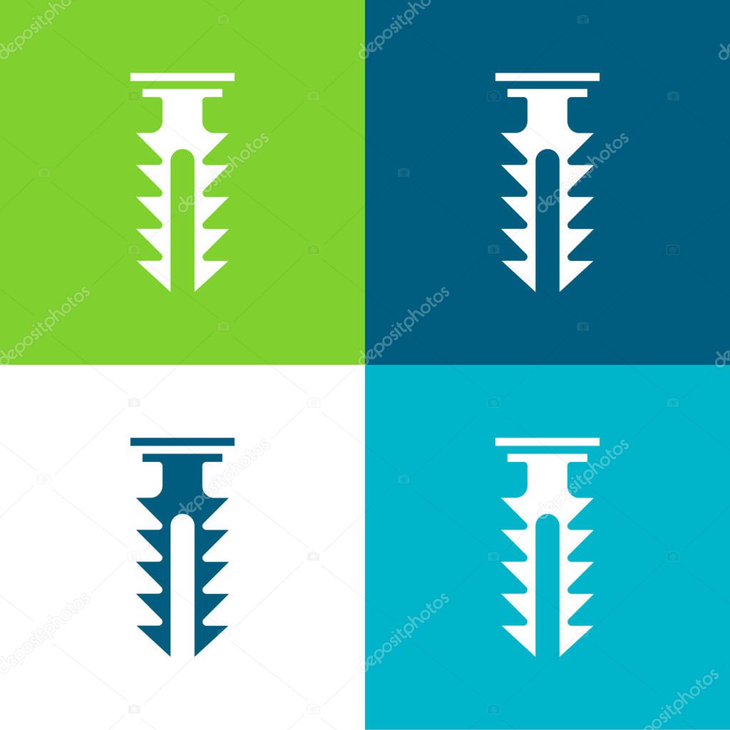 Anchor Flat four color minimal icon set