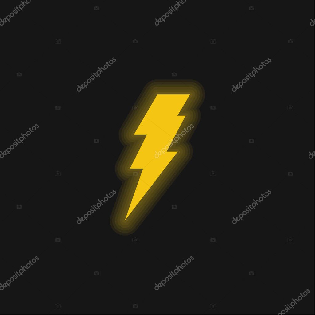 Bolt yellow glowing neon icon