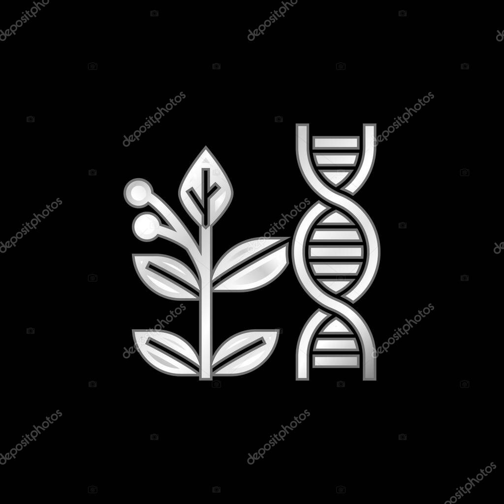 Biology silver plated metallic icon