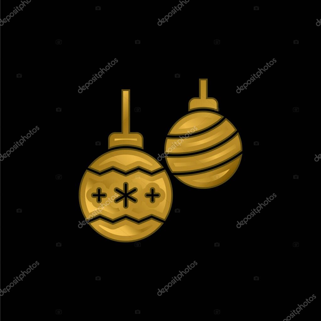 Bauble gold plated metalic icon or logo vector