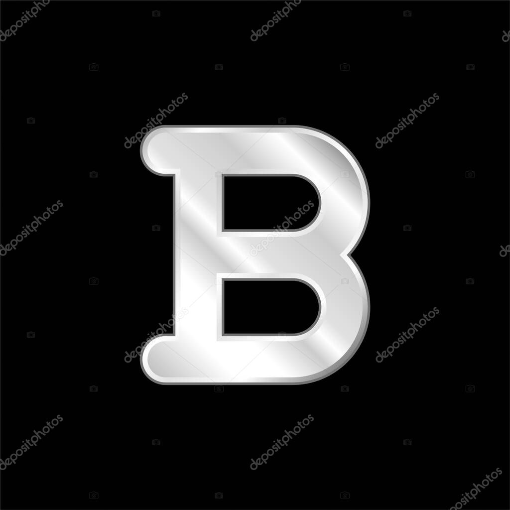 Bold silver plated metallic icon