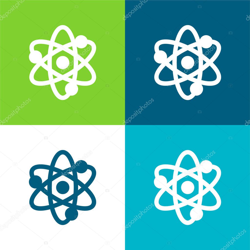 Atom Flat four color minimal icon set