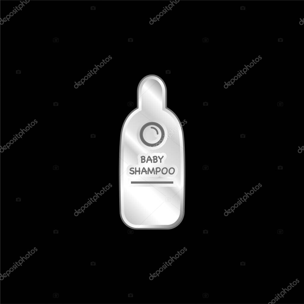 Baby Shampoo Container silver plated metallic icon