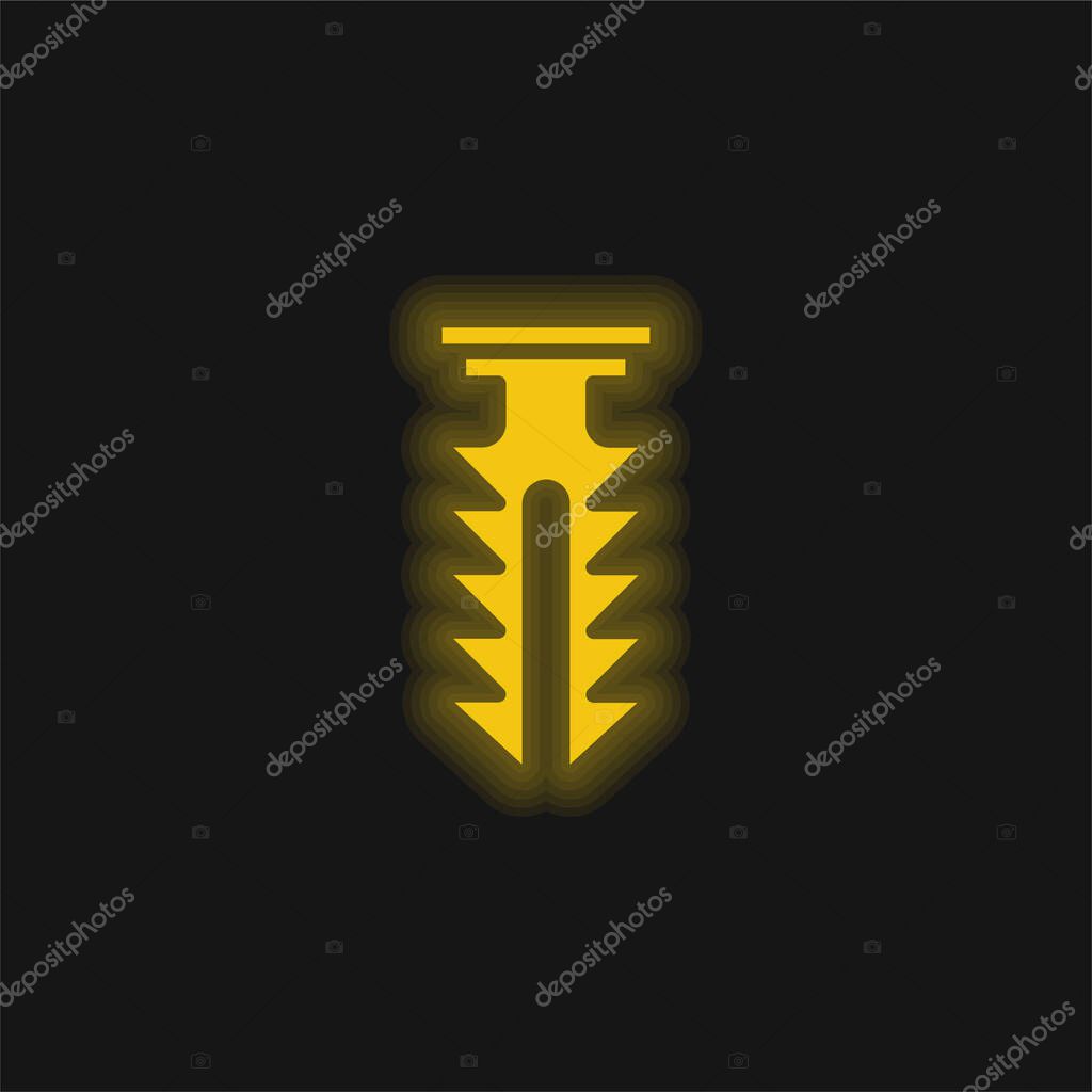 Anchor yellow glowing neon icon