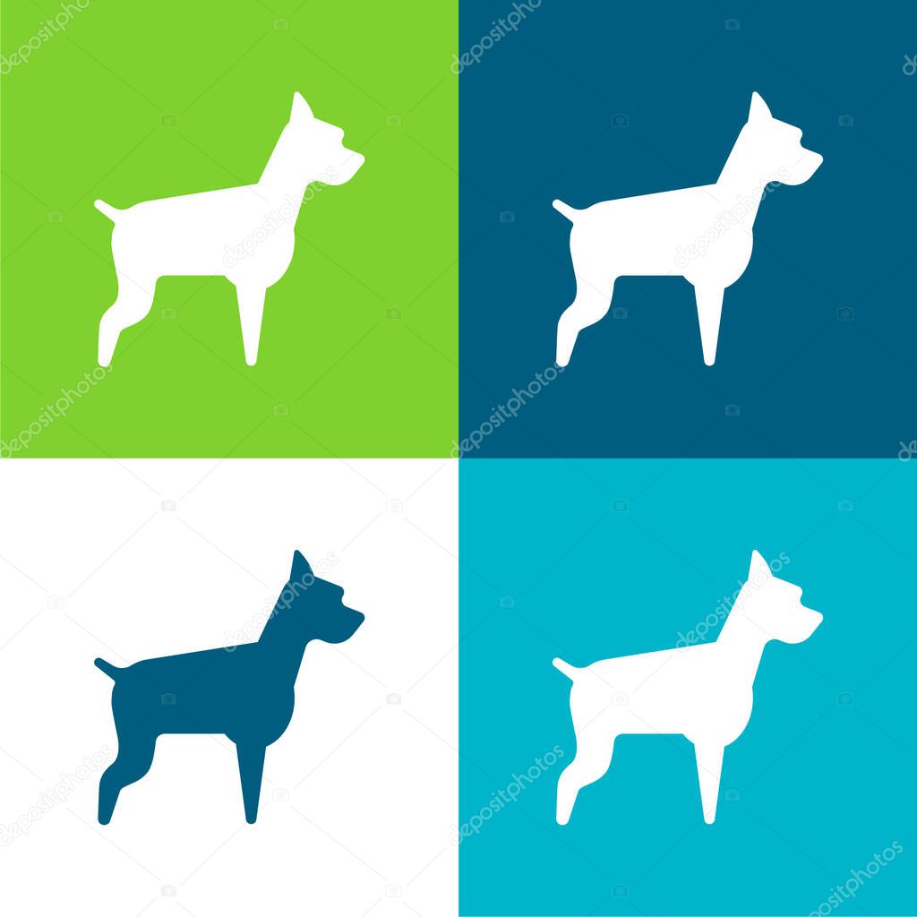 Big Dog Flat four color minimal icon set