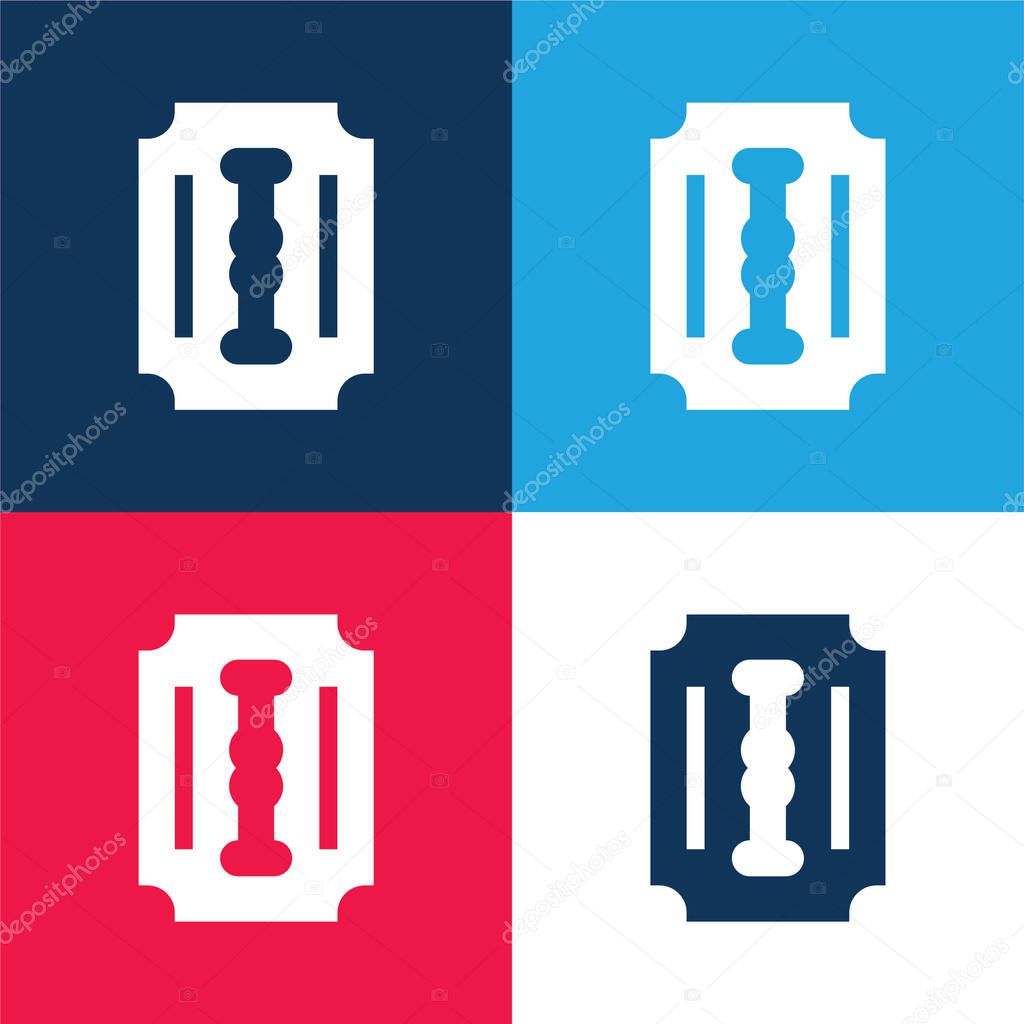 Blade blue and red four color minimal icon set