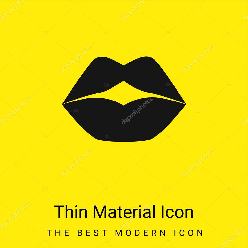 Big Lips minimal bright yellow material icon