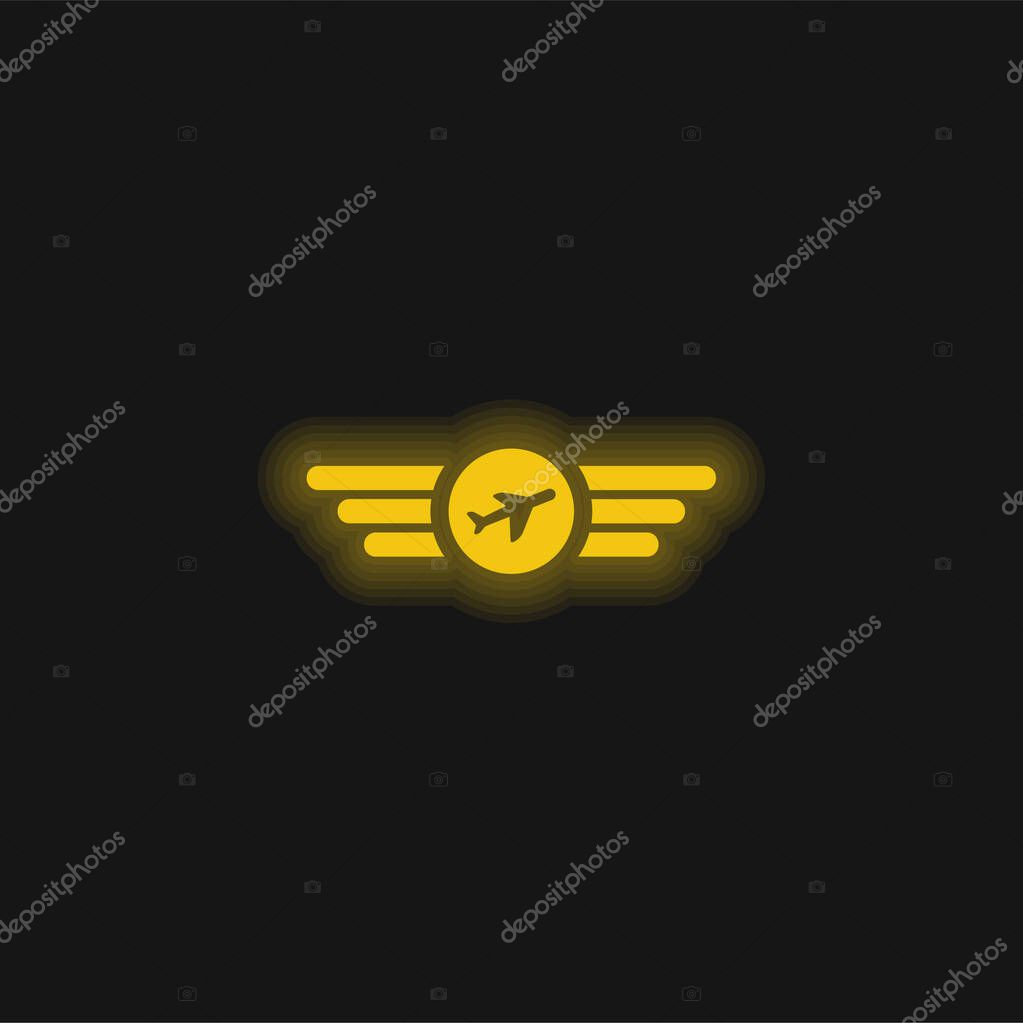 Air Company Logo yellow glowing neon icon