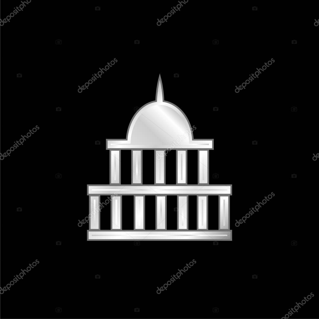 American Government Building silver plated metallic icon