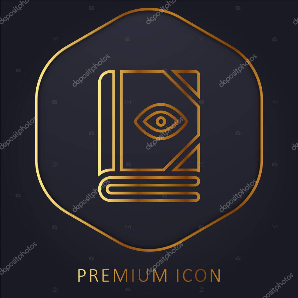 Book golden line premium logo or icon