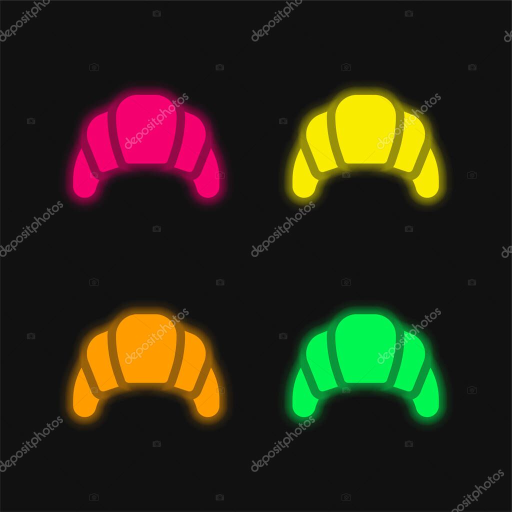 Baked four color glowing neon vector icon
