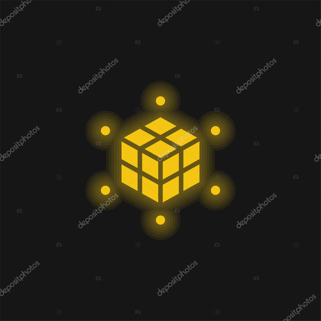 3d Printing yellow glowing neon icon