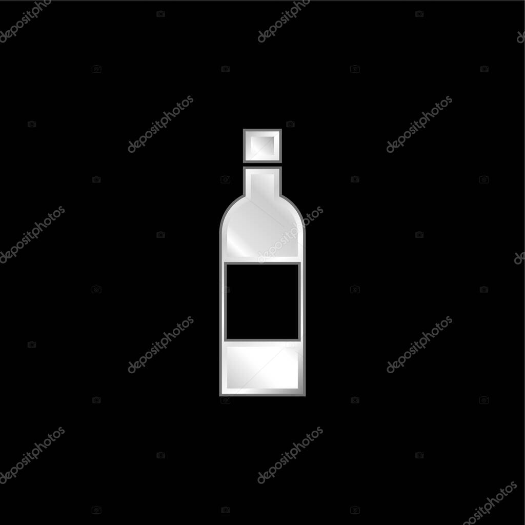 Bottle silver plated metallic icon