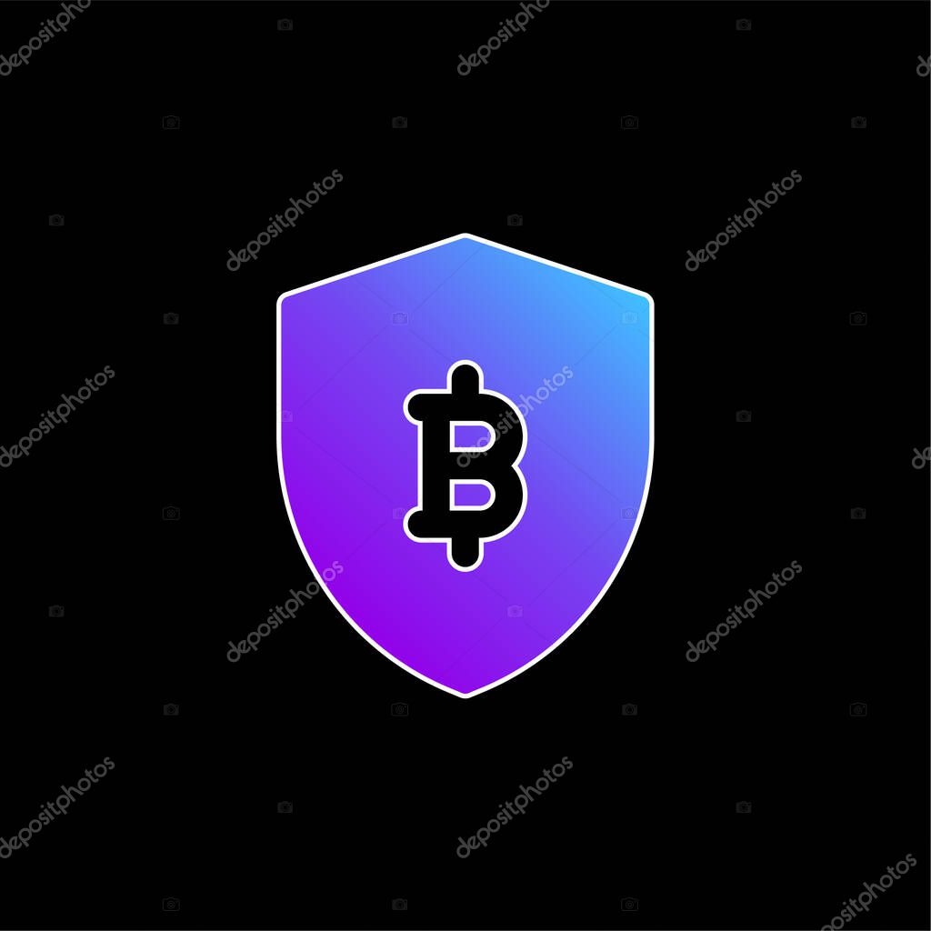Bitcoin blue gradient vector icon