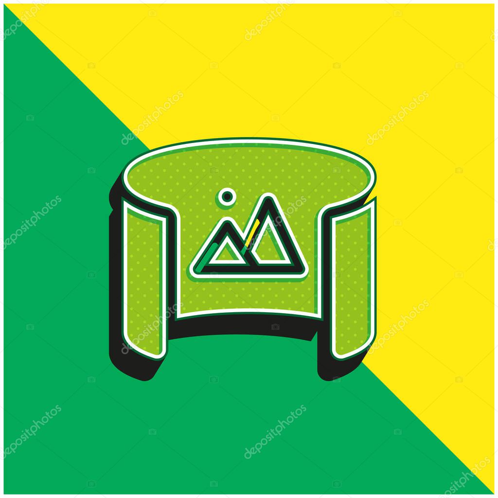 360 View Green and yellow modern 3d vector icon logo
