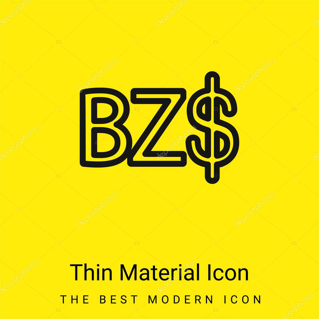 Belize Dollar Symbol minimal bright yellow material icon