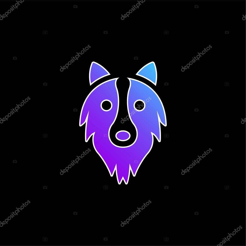 Border Collie Head blue gradient vector icon