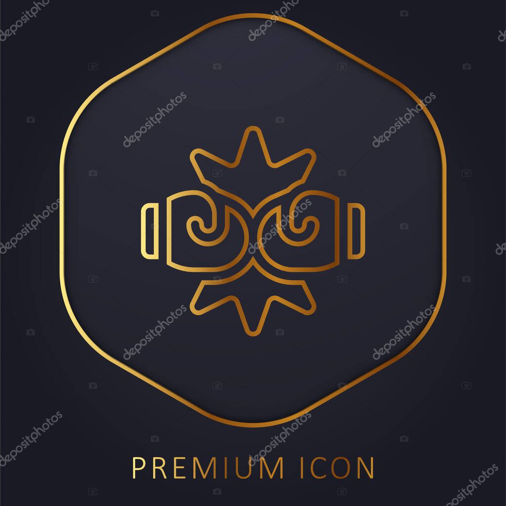 Boxing golden line premium logo or icon