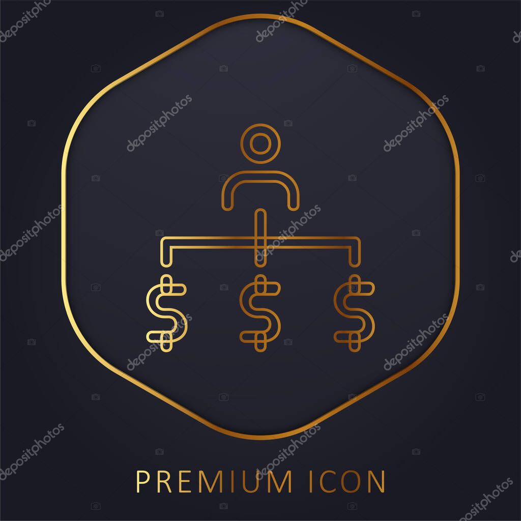 Admin golden line premium logo or icon