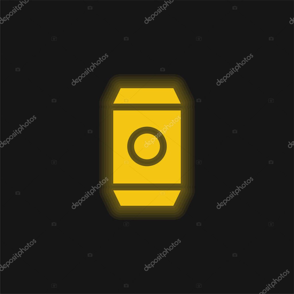 Beverage yellow glowing neon icon