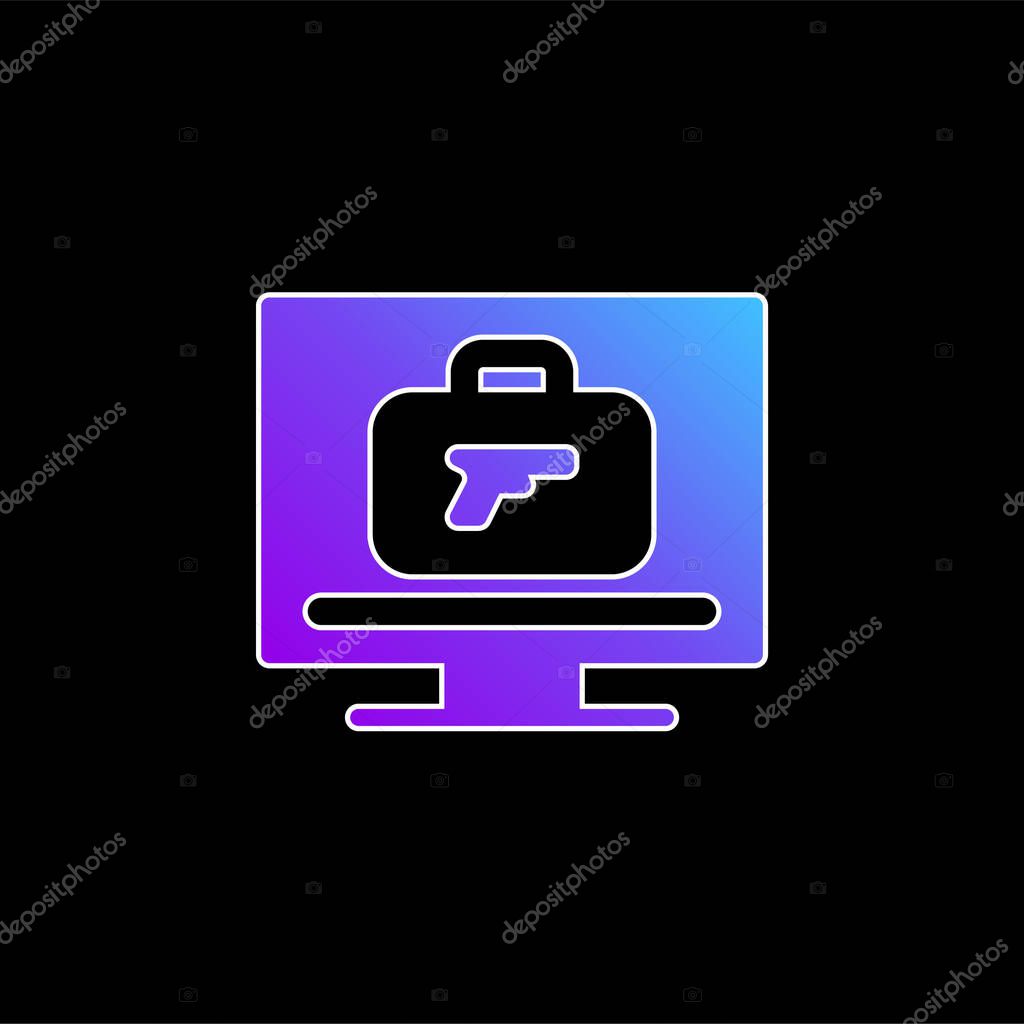 Airport X Ray Machine blue gradient vector icon