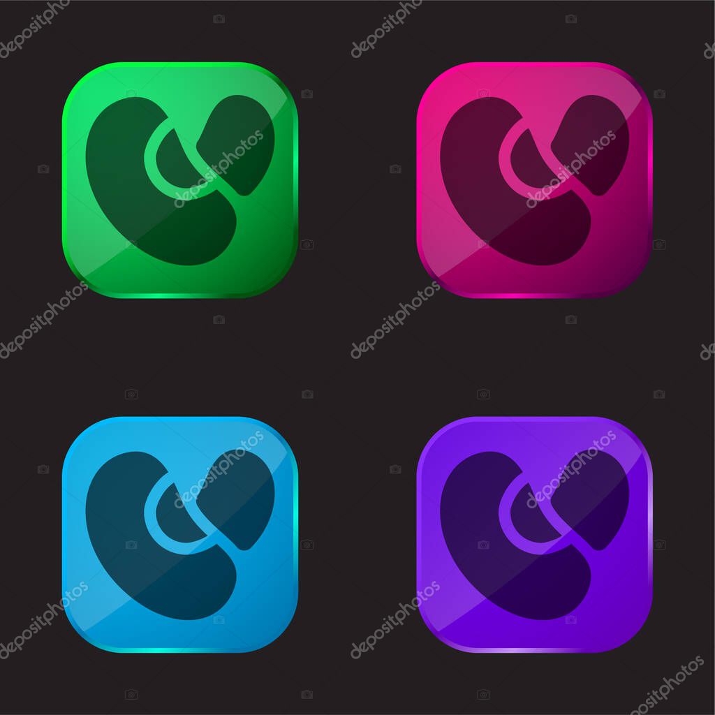 Beans four color glass button icon