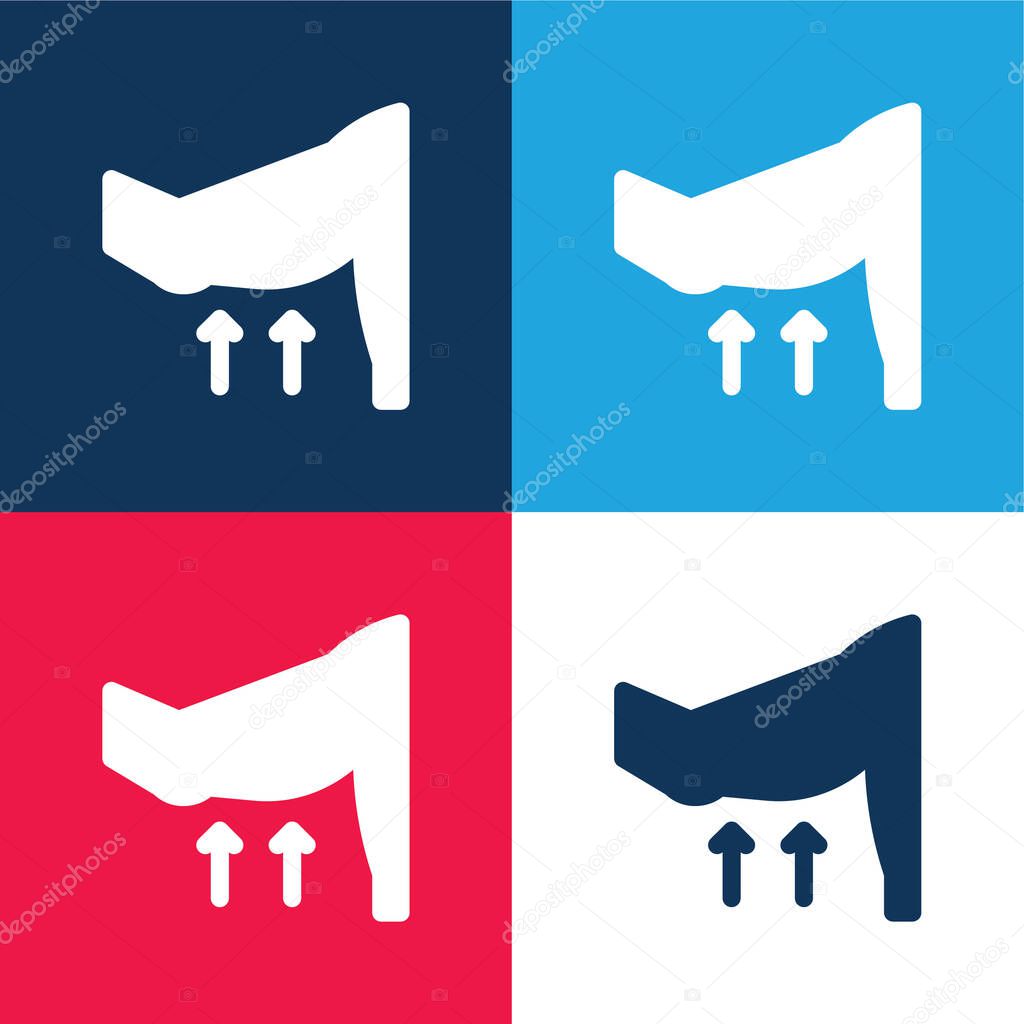 Arm blue and red four color minimal icon set