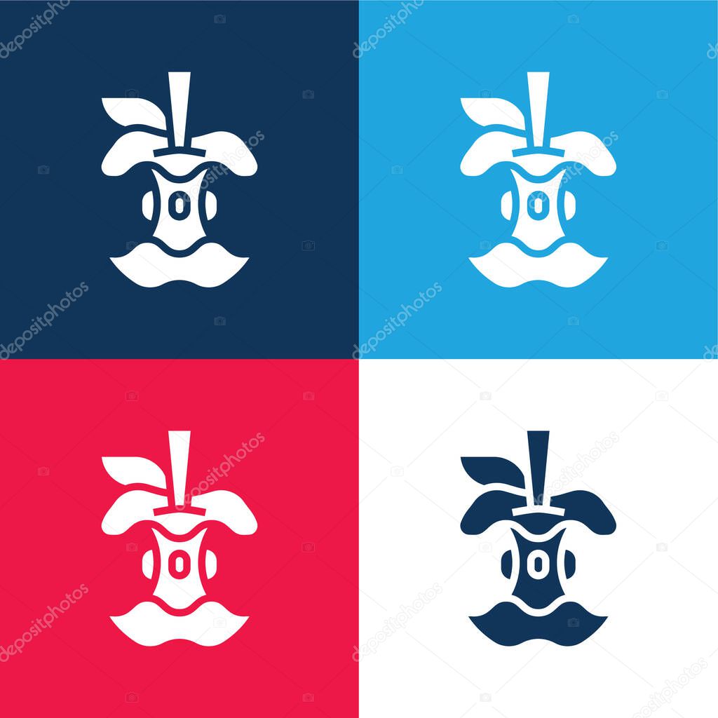 Apple blue and red four color minimal icon set