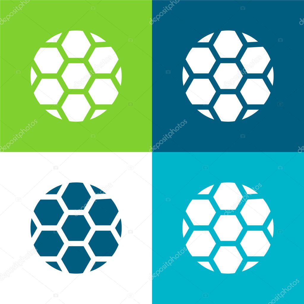 Ball Flat four color minimal icon set