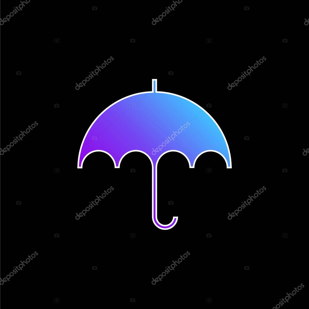 Black Umbrella blue gradient vector icon