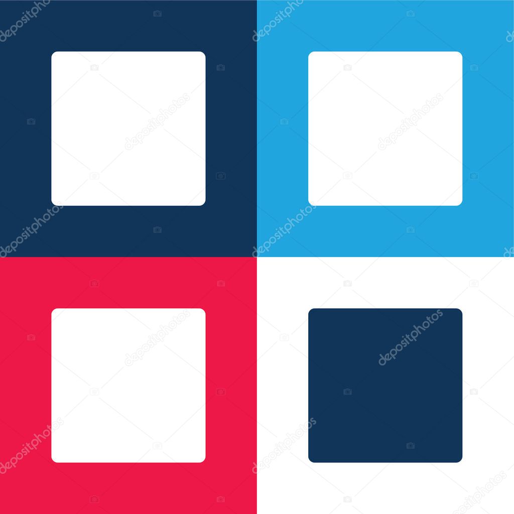 Box blue and red four color minimal icon set