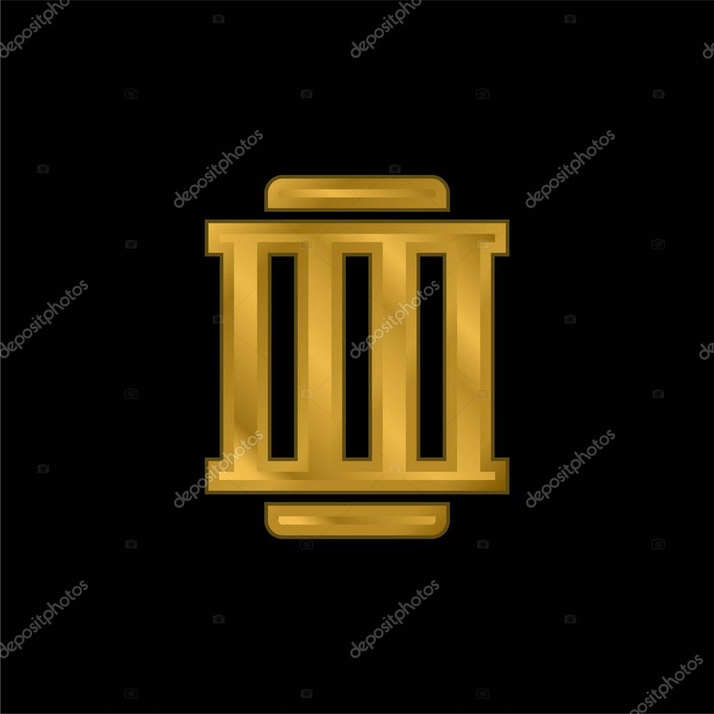 Air Filter gold plated metalic icon or logo vector